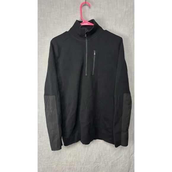 Aztech Mountain Aspen Half Zip Sweater Mens M Medium Black Wool *read* - Picture 1 of 12